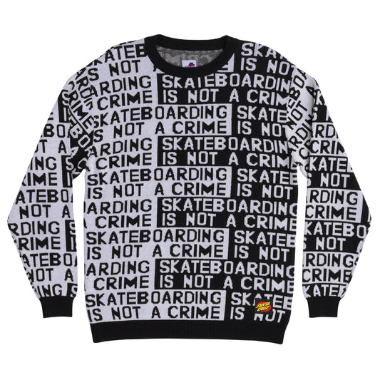 Santa Cruz Not A Crime Longsleeve Crew Sweater - Black