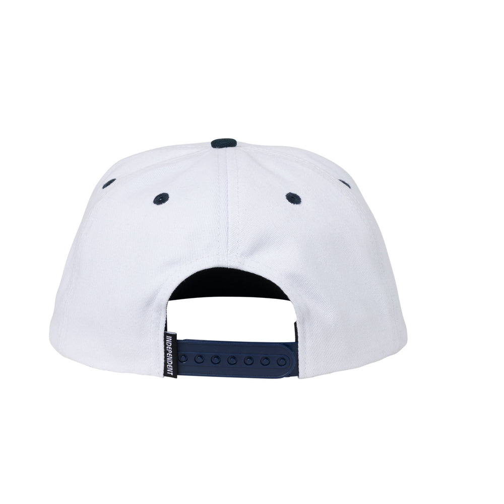 Independent Baseplate Snapback Unstructured Mid Unisex Hat - White/Navy