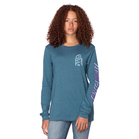 Santa Cruz Women's Seeing Moon Dot Long Sleeve T-Shirt - Heather Deep Teal