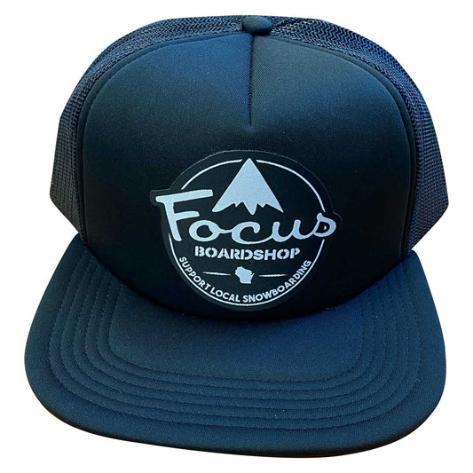 Focus Boardshop Mountain Mesh Trucker Cap - Black/Black