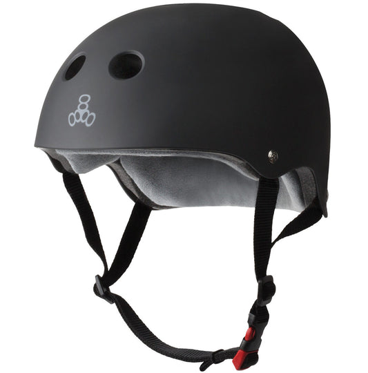 Triple 8 Certified Sweatsaver Skateboard Helmet - Black Rubber