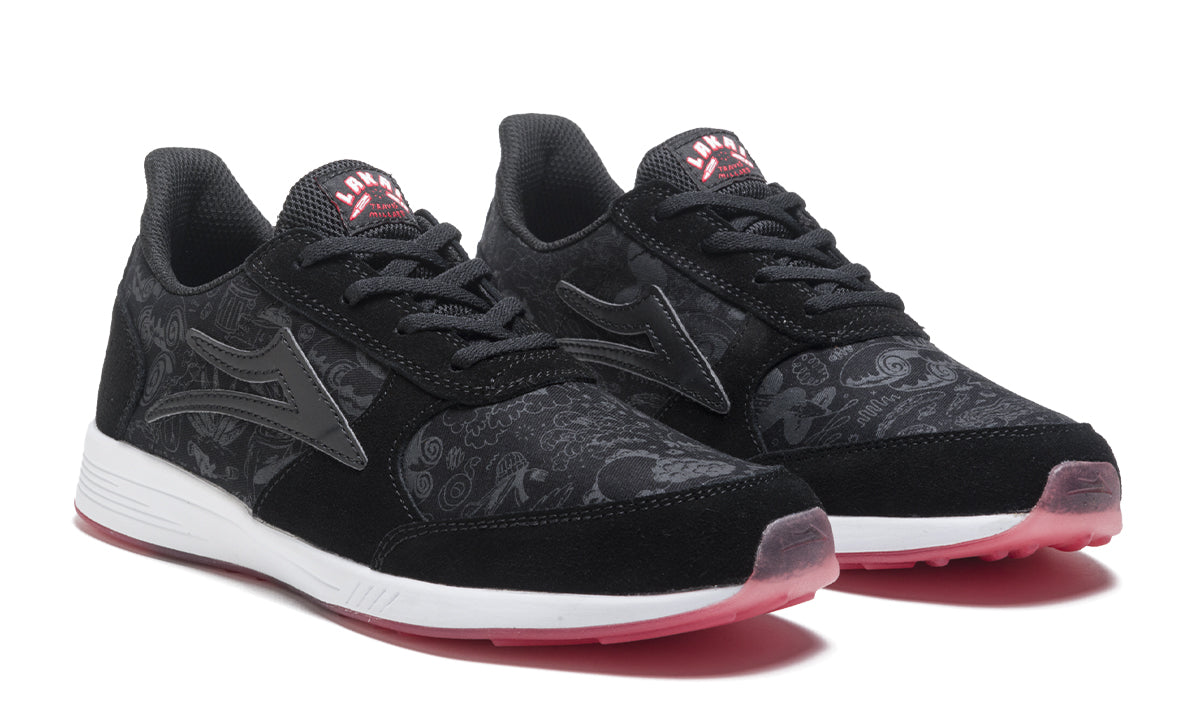 Lakai EVO Skate Shoes - Black/Suede Print