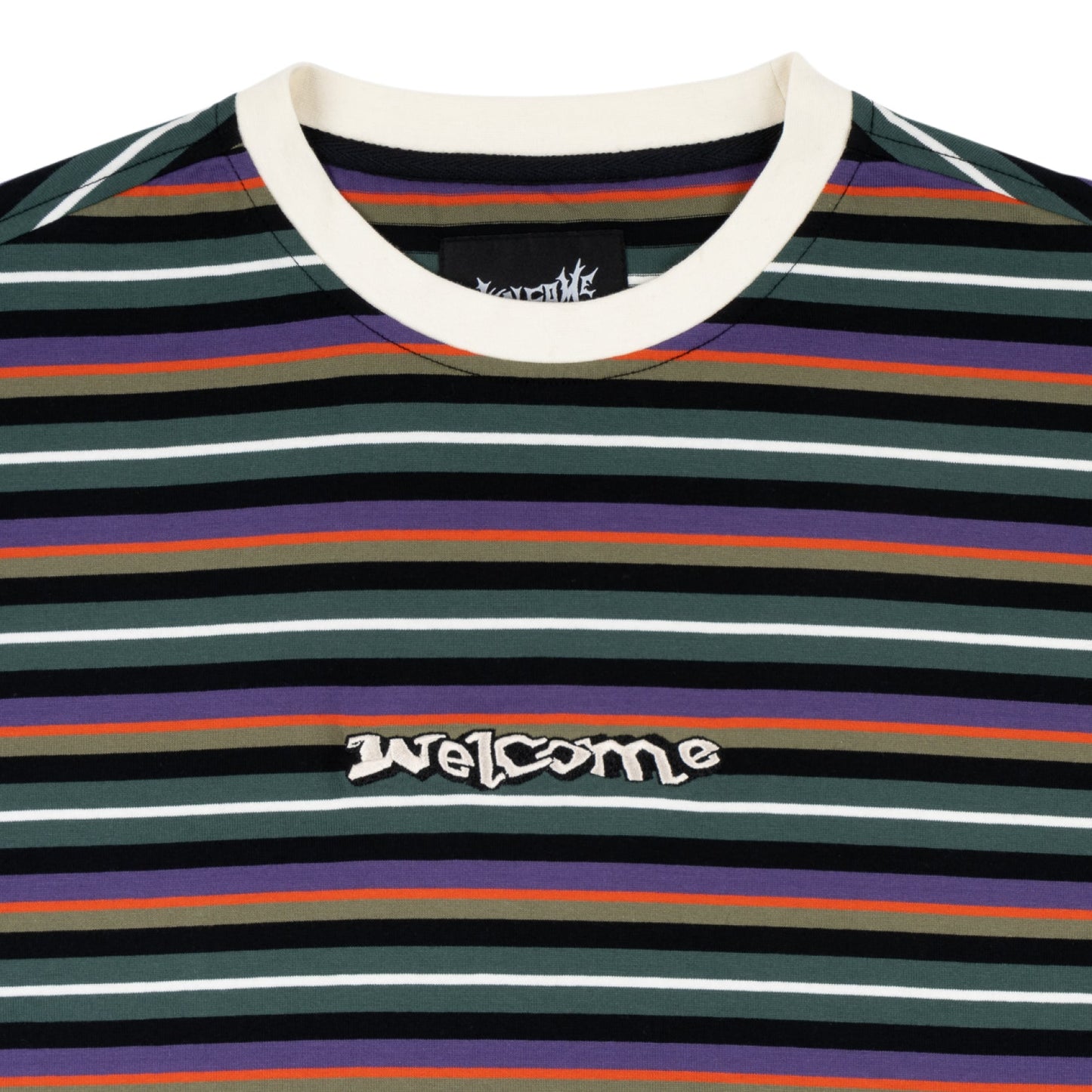 Welcome Surf Stripe Yarn-Dyed Knit T-Shirt - Forest