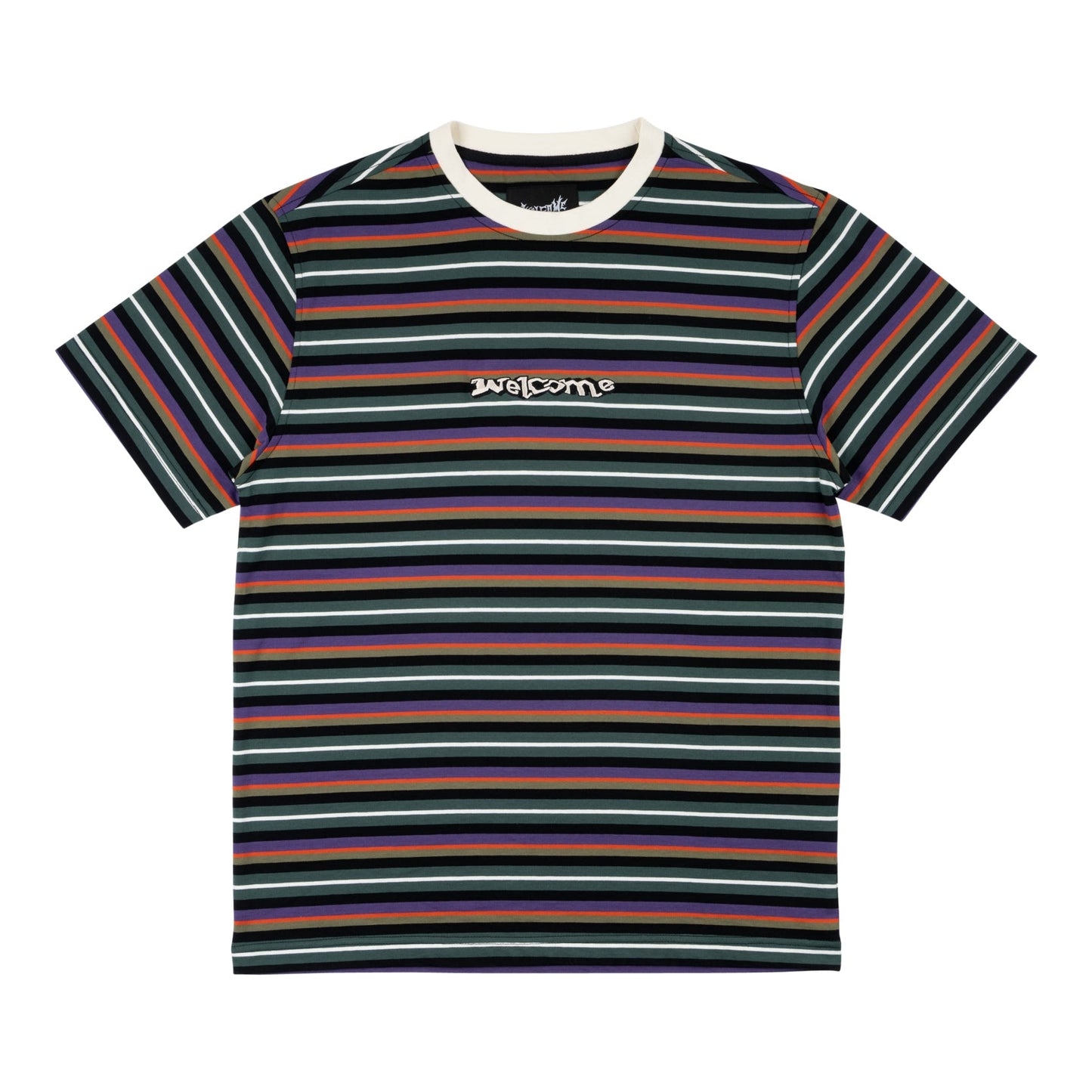 Welcome Surf Stripe Yarn-Dyed Knit T-Shirt - Forest