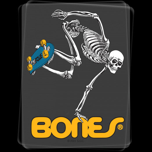Powell Peralta Skateboarding Skeleton Sticker Clear 4"