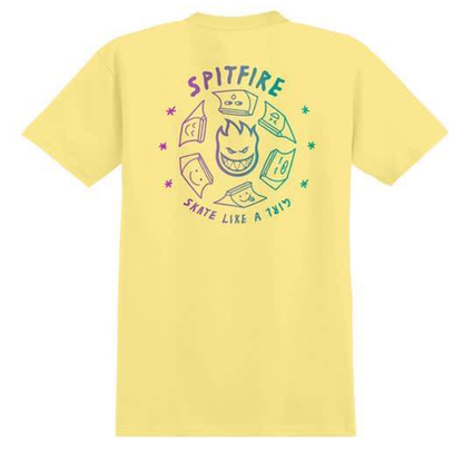 Spitfire SK8 Like a Girl T-Shirt - Yellow