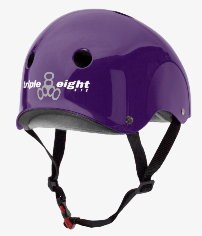 Triple 8 Certified Sweatsaver Skateboard Helmet - Purple Glossy