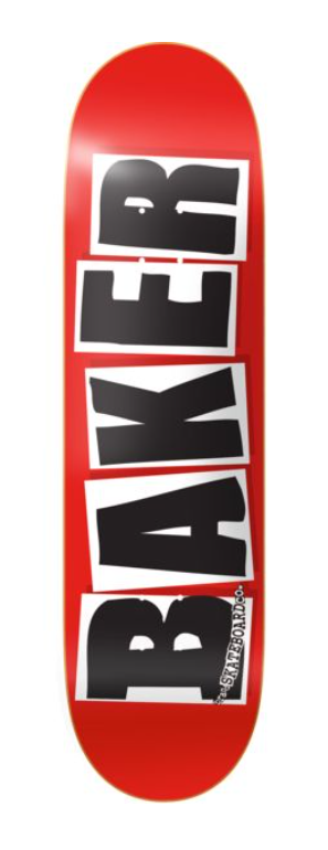 Baker Skateboard Brand Logo Black/Red Skateboard Deck 8.125