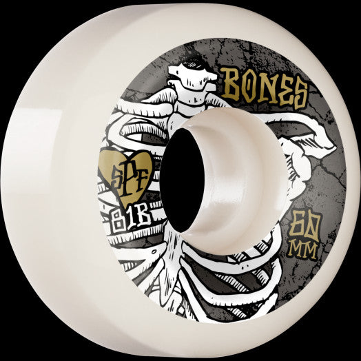 Bones Wheels SPF Skateboard Wheels Rapture 60mm P5 Sidecut 81B - White
