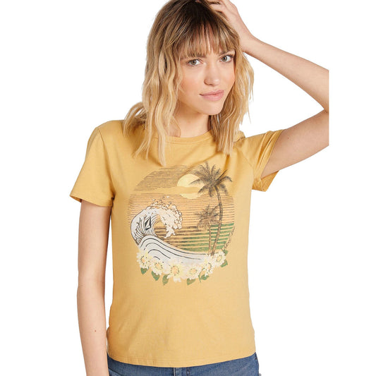 Volcom Women's Stoked on Stone T-shirt - Dusty Gold - Medium