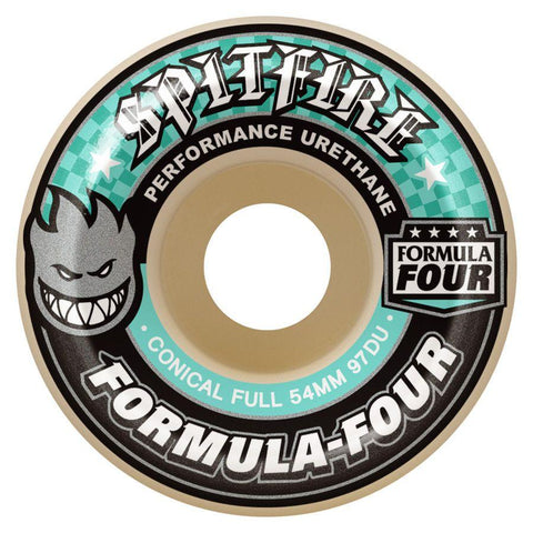 Spitfire 97a Formula Four Conical Full Skateboard Wheels Natural - Multiple sizes